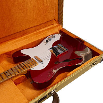 Fender Custom Shop 50s Thinline Telecaster Heavy Relic Aged Candy Apple Red Elektro Gitar